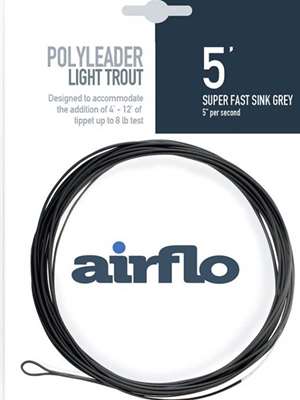 Airflo 5' Light Trout Polyleaders- Super Fast Sink Sinking Leaders