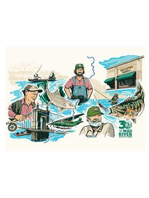 Celebrating 30 Years of Mad River Outfitters Print Fly Fishing Stickers