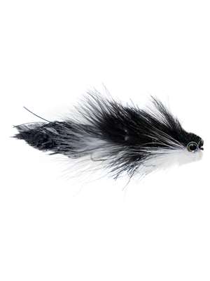 Galloup's mini Bangtail T & A Streamer- Black/White Fly Fishing Gift Guide at Mad River Outfitters