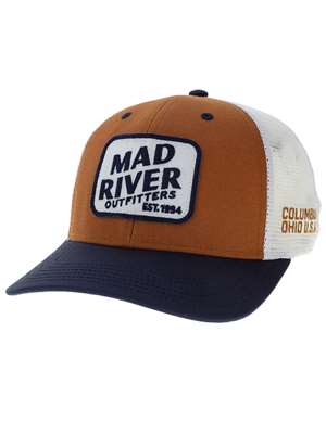 Mad River Outfitters Mid-Pro Snapback Hat- camel/navy/white Mad River Outfitters Logo Hats