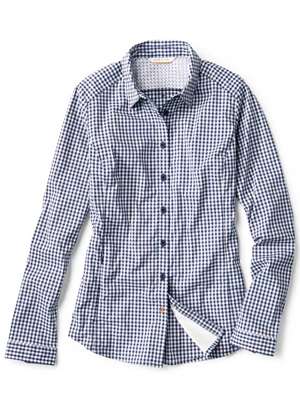 Orvis Women's River Guide Shirt- true navy check Orvis Women's Clothing