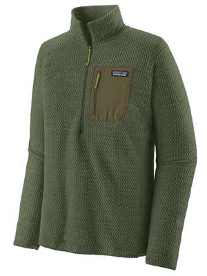 Patagonia Men's R1 Air Zip-Neck in Torrey Pine Green Fly Fishing Insulation