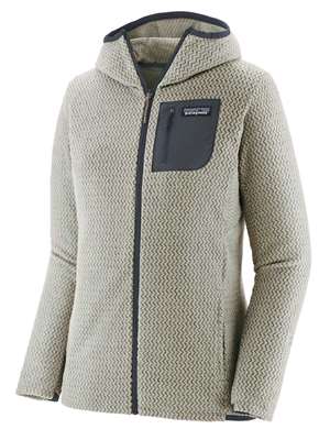 Patagonia Women's R1 Air Full-Zip Hoody in Wool White Fly Fishing Insulation