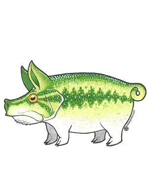 Nate Karnes Pig largemouth Decal Fly Fishing Stickers