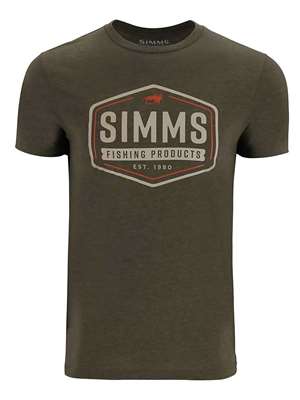 Simms Fly Patch T-Shirt- loden heather Fly Fishing T-Shirts at Mad River Outfitters