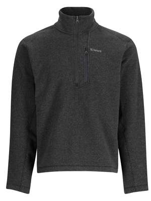 Simms Rivershed Half Zip- black heather Fly Fishing Apparel SALE at Mad River Outfitters