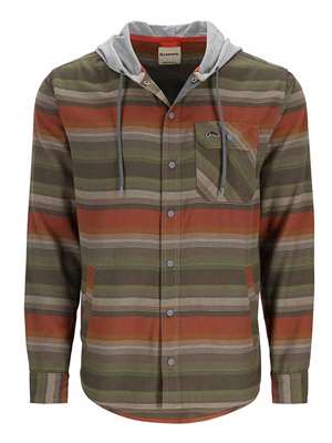 Simms Santee Flannel Hoody- clay cork stripe Fly Fishing Hoodies